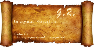 Greguss Rozália névjegykártya