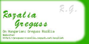 rozalia greguss business card